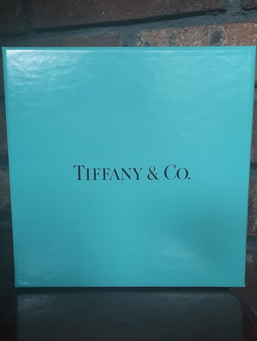 Tiffany NY 6x6x4 Teal Blue Gift Box White Ribbon And Tissue Classic Luxury